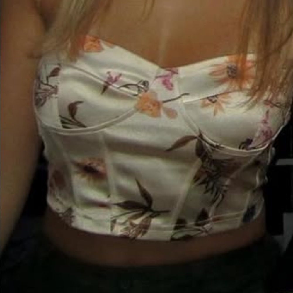silk floral tube top
